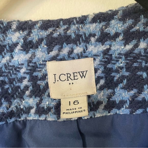 J.Crew Factory Lady Jacket Baltic Blue Boucle Tweed 16 - Picture 4 of 7